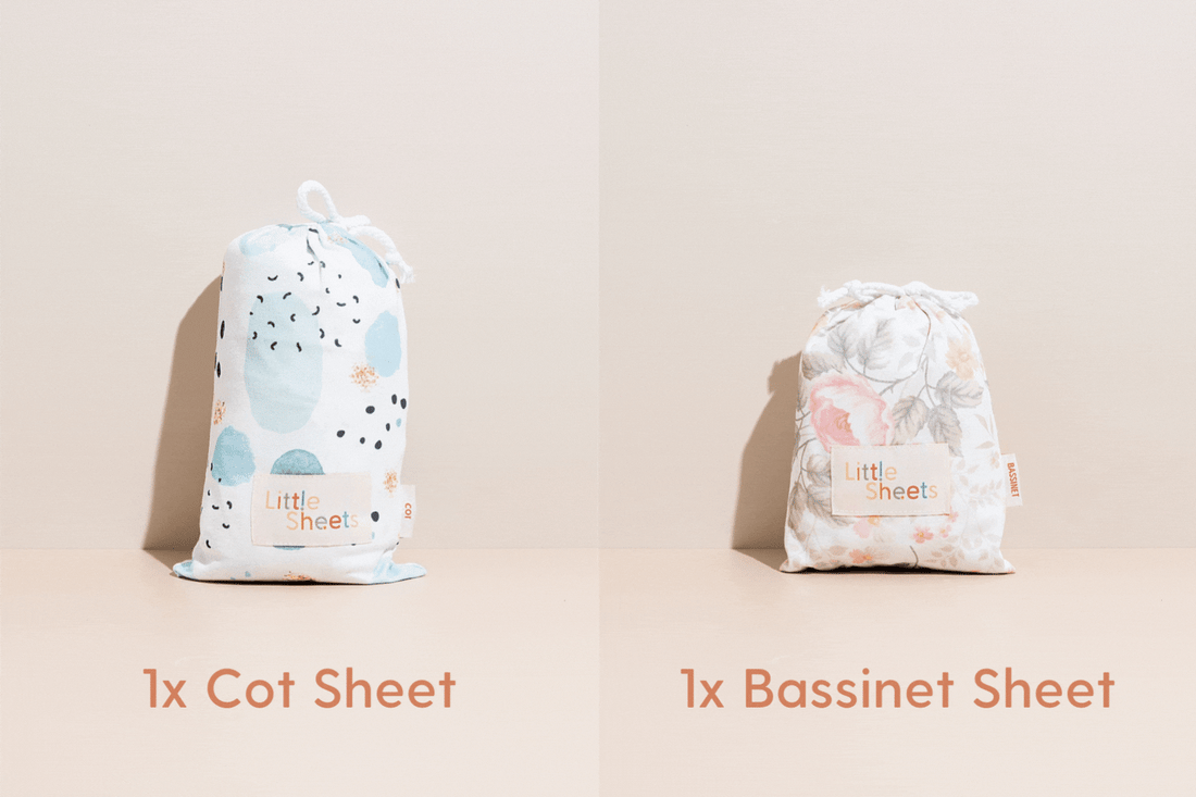 2 Pack - Cot Sheet & Bassinet Sheet Bundle