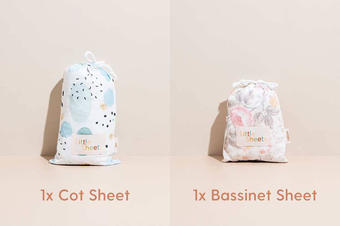 2 Pack - Cot Sheet & Bassinet Sheet Bundle
