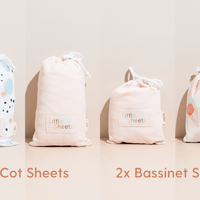 4 Pack - 2x Cot Sheets + 2x Bassinet Sheets Bundle