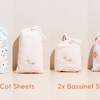 4 Pack - 2x Cot Sheets + 2x Bassinet Sheets Bundle
